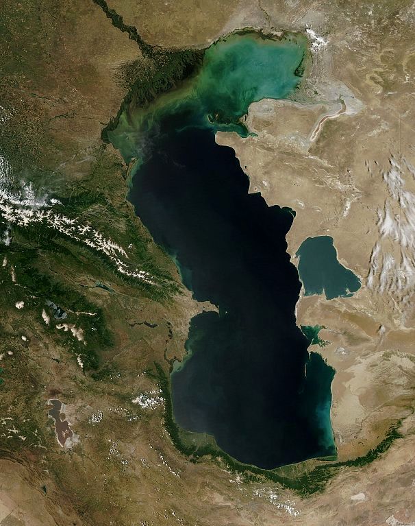 تصویر ماهواره‌ای از دریای خزر