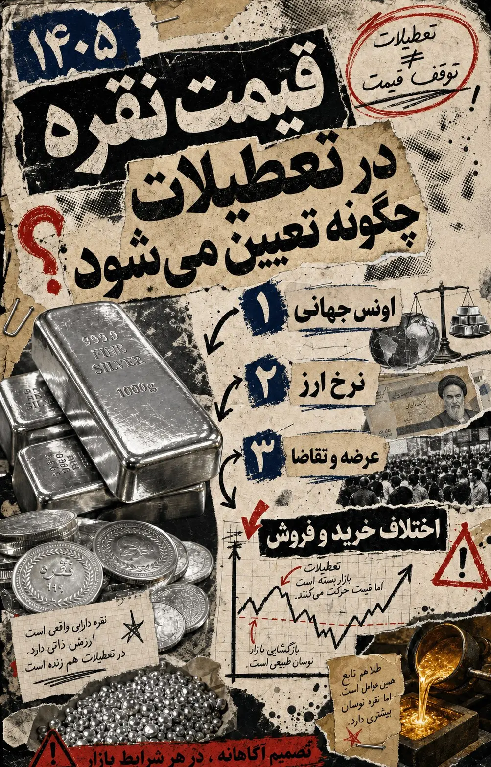 قیمت نقره در تعطیلات چگونه تعیین میشود