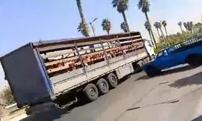 جابجایی دانش آموزان یک مدرسه در جهرم با کامیون/ ویدئو