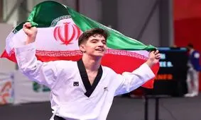 جشن قهرمانی نقی ئی با پرچم مقدس ایران/ ویدئو