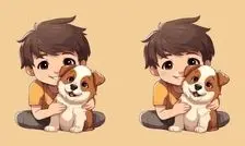 تست بینایی/ آیا می‌توانید ۳ تفاوت تصویر پسر بچه و سگش را در ۷ ثانیه پیدا کنید؟ 