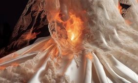 خودسوزی دختر جوان در لباس عروسی