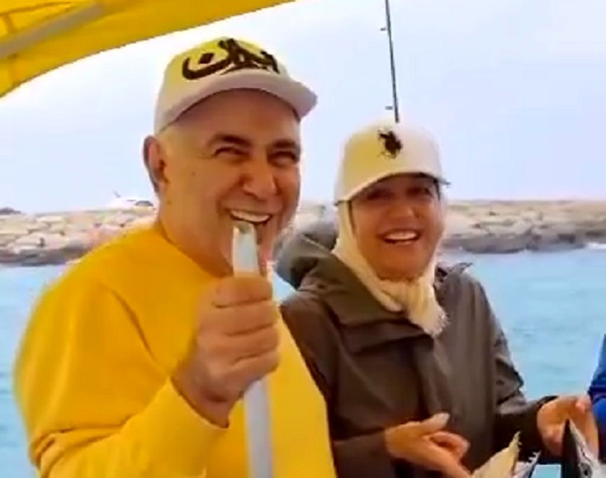 ماهیگیری ظریف و همسرش در کیش/ ویدئو

