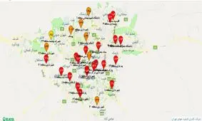 آخرین وضعیت آلودگی هوای پایتخت/ ۱۷ منطقه در وضعیت قرمز