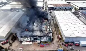 آتش‌سوزی بزرگ در کارخانه مبلمان در قیصریه