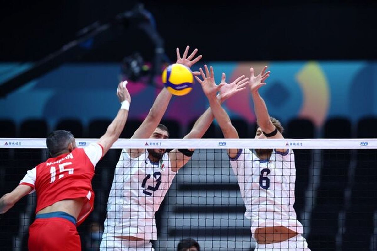 برد والیبال ایران مقابل بحرین با شوک از فوت صابر کاظمی