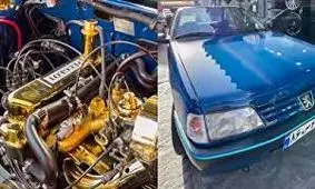 گرانترین ۴٠۵ دنیا در تهران که موتورش از جنس طلا و در آن الماس و یاقوت کار شده است/ ویدئو