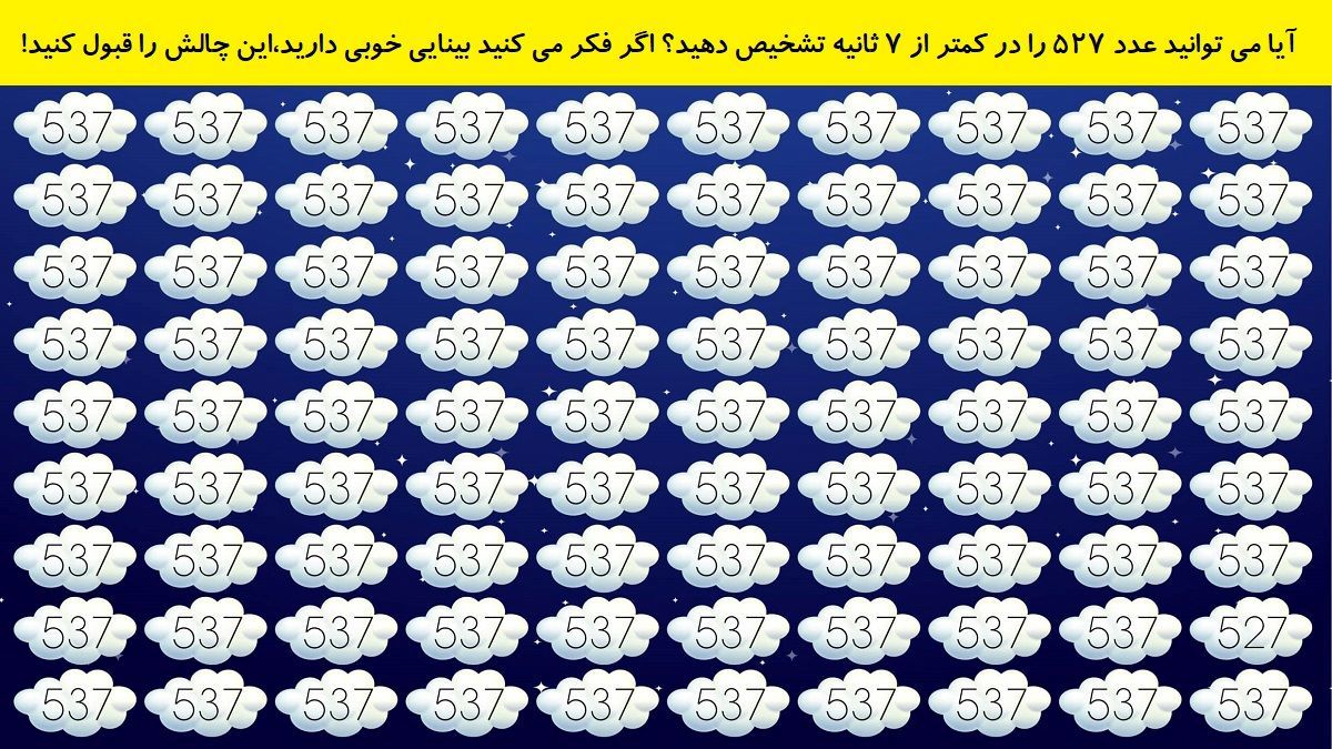 تست بینایی یافتن عدد 527