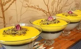 طرز تهیه محلبی سه رنگ مجلسی و لطیف