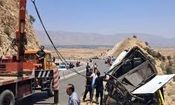 علت واژگونی اتوبوس در محور فیروزآباد- کوار مشخص شد
