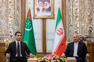 دیدار رئیس جمهور ترکمنستان با رئیس مجلس شورای اسلامی