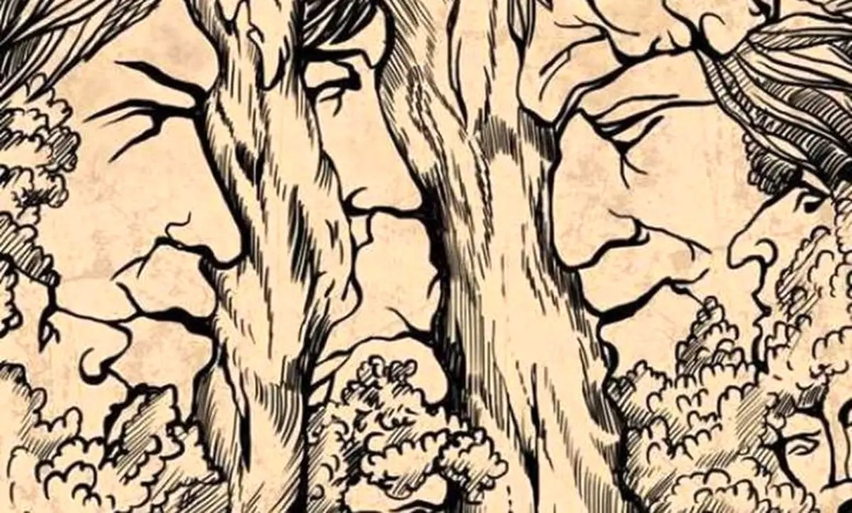 در میان این تصویر از طبیعت، ۹ چهره پنهان وجود دارد، آیا می‌توانید آنها را پیدا کنید؟ 