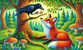 داستان کلاغ باهوش و روباه حیله گر/ چیزی را نخورده، شکرش را به جا نیاور