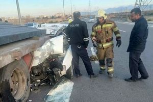 تصادف مرگبار پژو پارس با تریلر در تهران