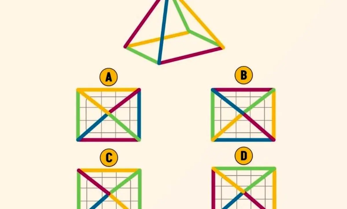 تست هوش: کدام نمای بالای هرم درست می باشد؟