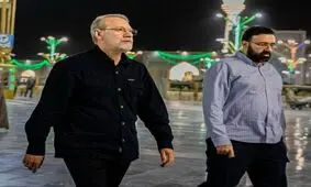 اولین تصویر از تابوت علی لاریجانی در کنار فرزندش در معراج شهدای تهران