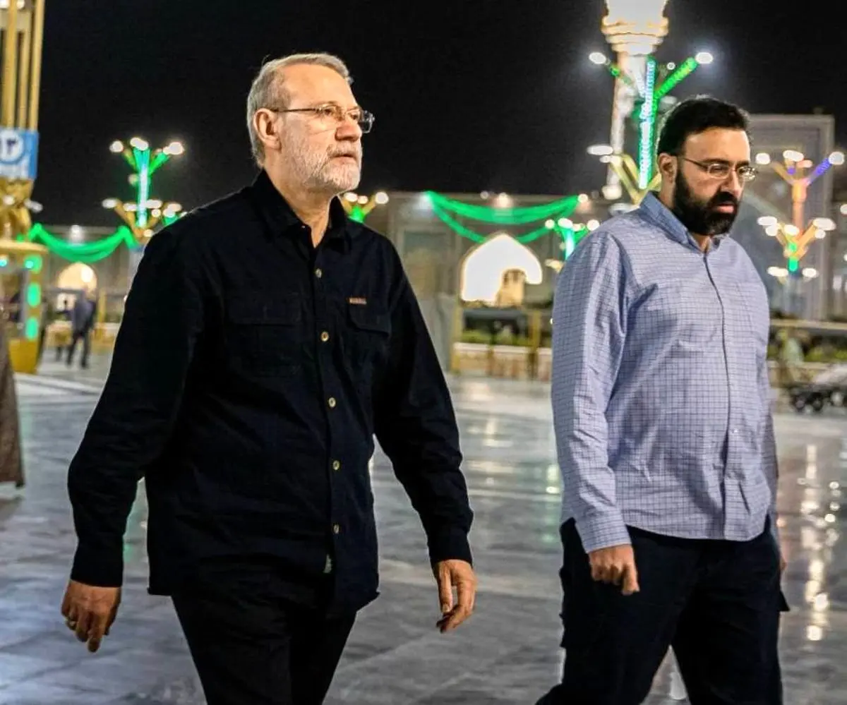 اولین تصویر از تابوت علی لاریجانی در کنار فرزندش در معراج شهدای تهران