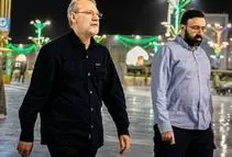اولین تصویر از تابوت علی لاریجانی در کنار فرزندش در معراج شهدای تهران