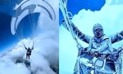 چترباز چینی در هوا یخ زد/ ویدئو