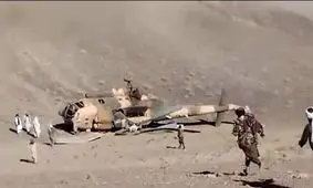 سقوط هلیکوپتر طالبان در غور/ ویدئو