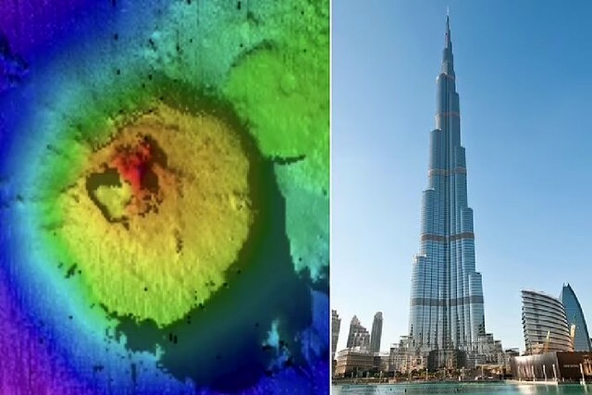 کشف کوهی در زیر آب که ۲ برابر ارتفاع برج خلیفه دبی، ارتفاع دارد
