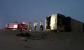 ۱۷ کشته و زخمی در واژگونی هولناک اتوبوس مسافربری