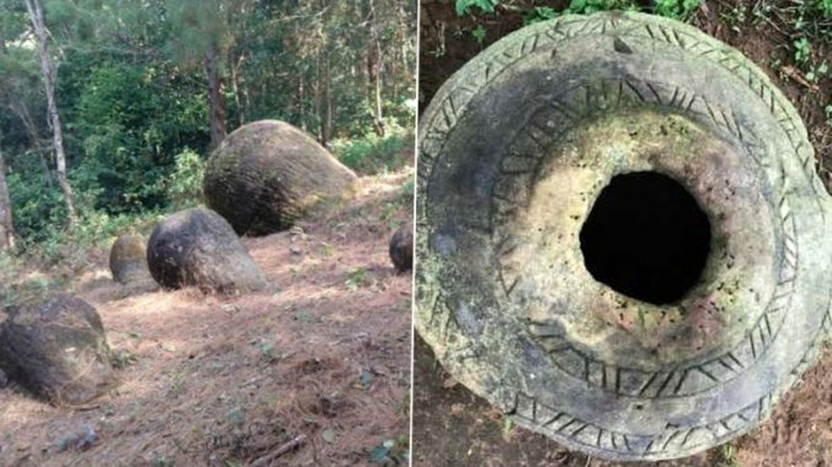 کشف کوزه‌های سنگی غول پیکر در هند