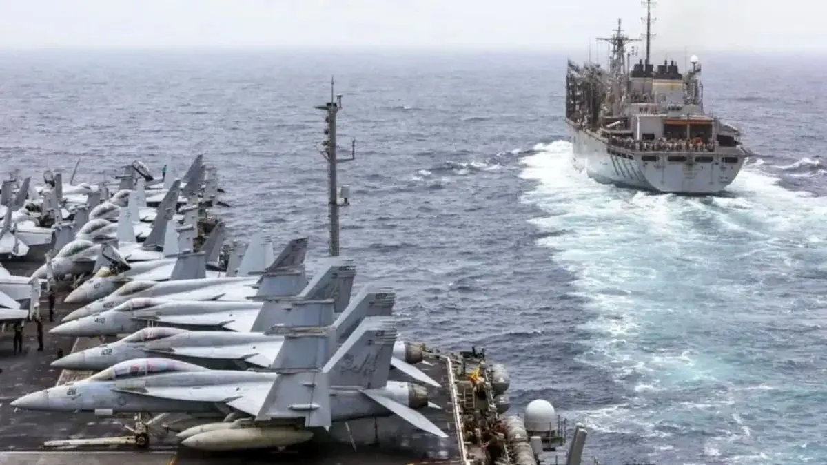 تصویری از آرایش جدید ناوگان آمریکا در منطقه
