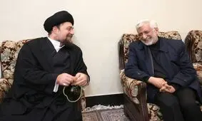 خنده های سعید جلیلی در کنار سیدحسن خمینی/ لاریجانی و عارف هم آمدند