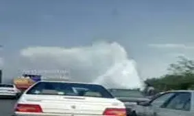 شاه لوله آب در مشهد ترکید/ ویدئو 