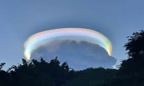 پدیده جوی بسیار نادر رنگین کمان ابری/ ویدئو