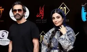 حرکات عجیب رضا اخلاقی راد با صحرا اسدالهی در مراسم اکران «پاکول»/ ویدئو