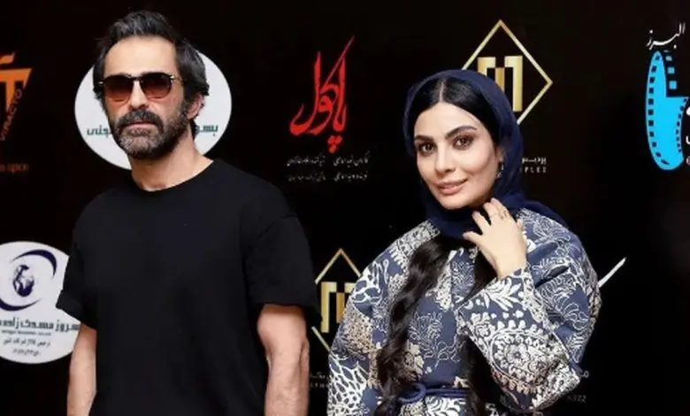 حرکات عجیب رضا اخلاقی راد با صحرا اسدالهی در مراسم اکران «پاکول»/ ویدئو
