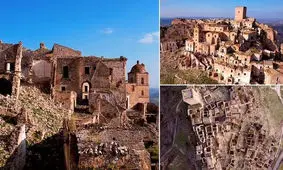 تصاویر حیرت انگیز هلی شات از نمای بالای شهر ارواح در ایتالیا