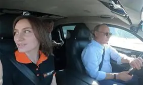 پوتین روی پل کریمه رانندگی کرد

