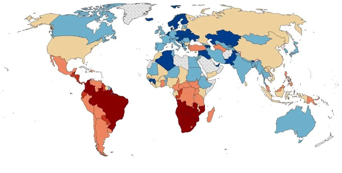 ۳۰ کشور جهان با بالاترین نابرابری در توزیع ثروت ۲۰۲۵/ اینفوگرافیک