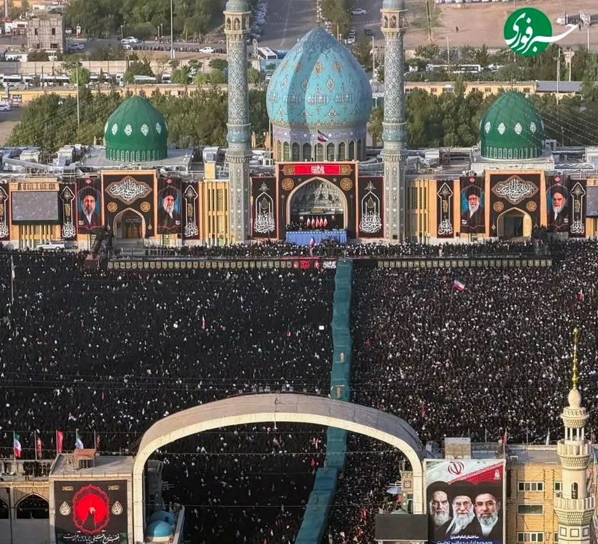 مراسم وداع با پیکر مطهر رهبر شهید انقلاب در مسجد جمکران/ پرچم‌های سرخ انتقام یالثارات الحسین برافراشته شدند/ نماز آیت‌الله جوادی آملی بر پیکر رهبر شهید/ تشییع پیکرهای مطهر رهبر شهید و خانواده ایشان در شهر قم/ ویدئو


