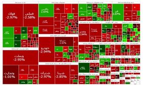 تالار شیشه ای قرمز شد