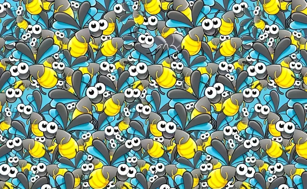 تست بینایی/ مورچه پنهان شده در میان زنبورها را در عرض 6 ثانیه پیدا کنید