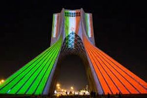 ویدیو مپینگ پرچم ایران در میدان ازادی به مناسبت صعود ایران