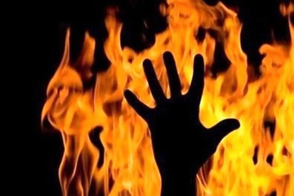 زن رشتی با بنزین وسط خیابان خود را آتش زد