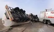 دو کشته در واژگونی تانکر سوخت و پراید