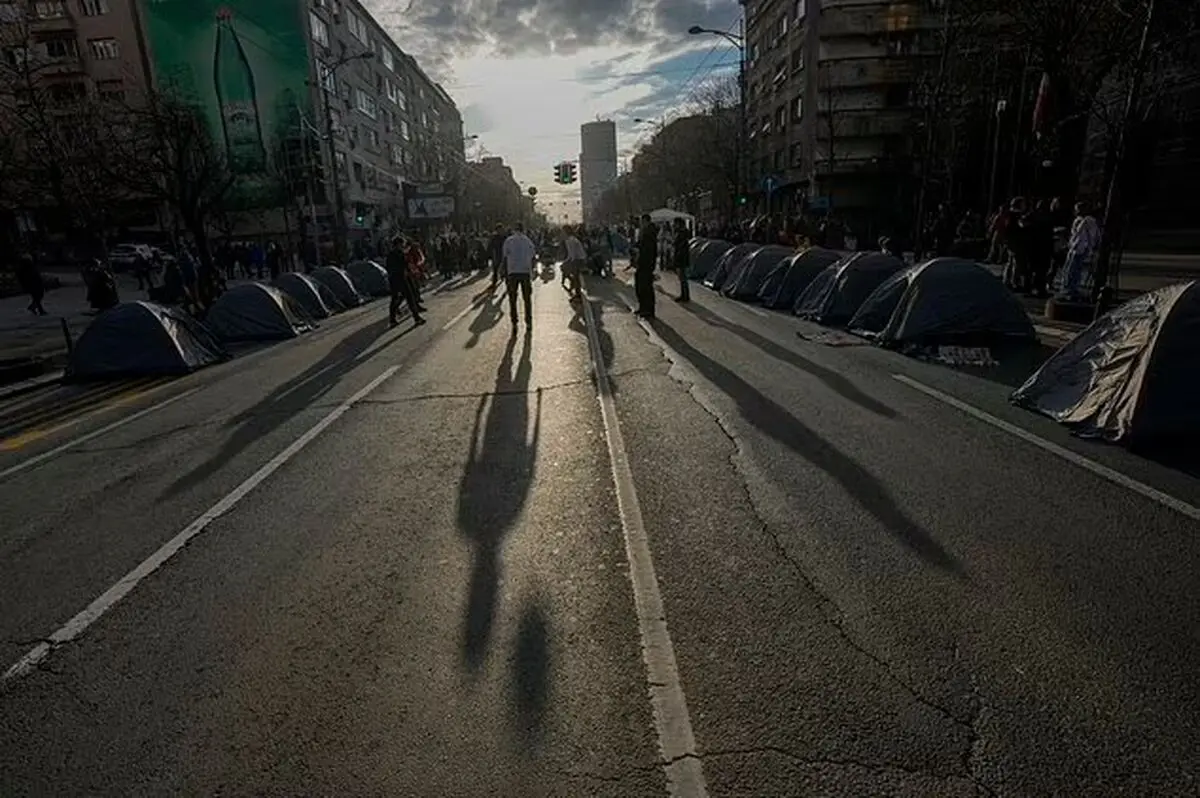 ادامه ناآرامی‌ها بر سر نتایج انتخابات در صربستان/ ویدئو

