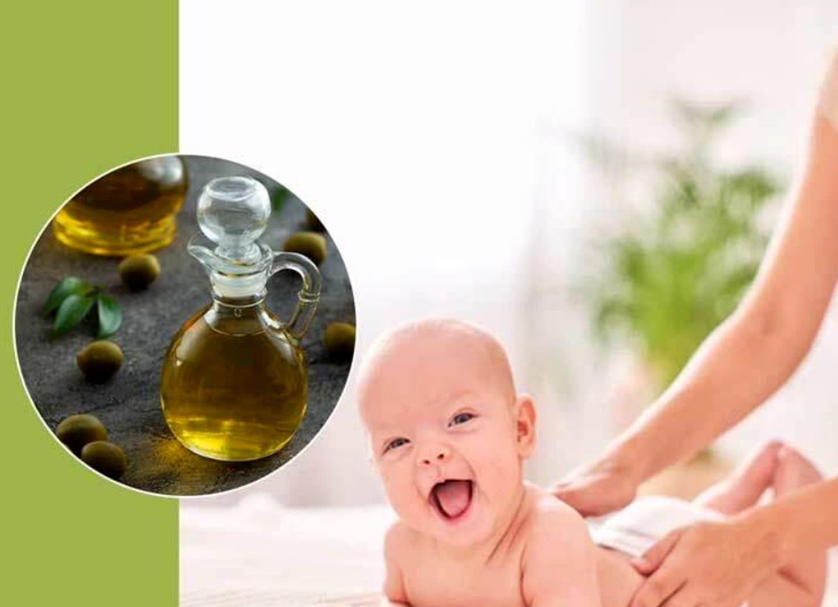  فواید ماساژ نوزاد با روغن زیتون 