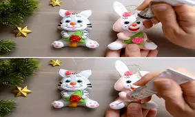 آموزش دوخت خرگوش نمدی با الگو 