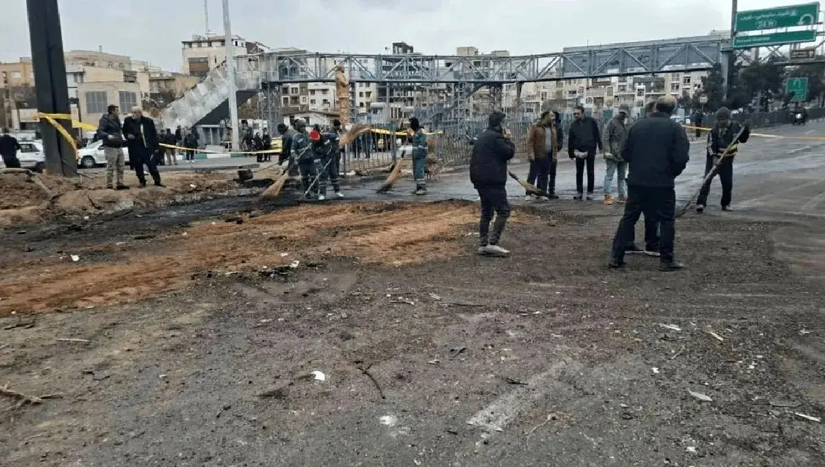 اتوبان باقری پس از اصابت موشک بازگشایی شد