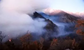 تصاویر هوایی از وسعت آتش سوزی در جنگل های الیت مازندران/ ویدئو