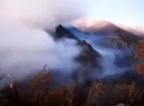 تصاویر هوایی از وسعت آتش سوزی در جنگل های الیت مازندران/ ویدئو