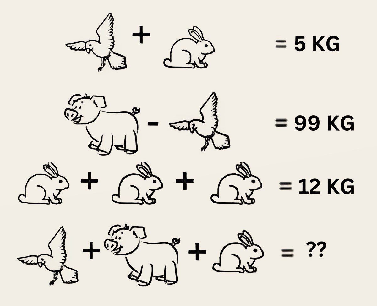 تست هوش/ مهارت های ریاضی خود را امتحان کنید و وزن حیوانات را بفهمید؟