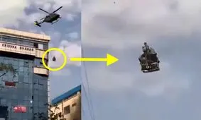 فرار هلیکوپتری مقامات دولتی نپال/ ویدئو